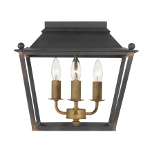 Golden Canada 0888-FM ABI - Golden Lighting Christoff 3-light Flush Mount in Antique Black Iron